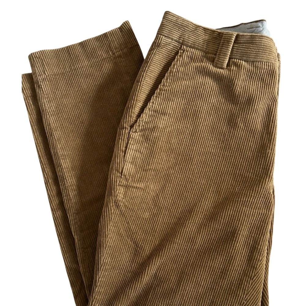 Brooks Brothers Clark Corduroy‎ Pants Brown W35 L32 Pleated Front Lined